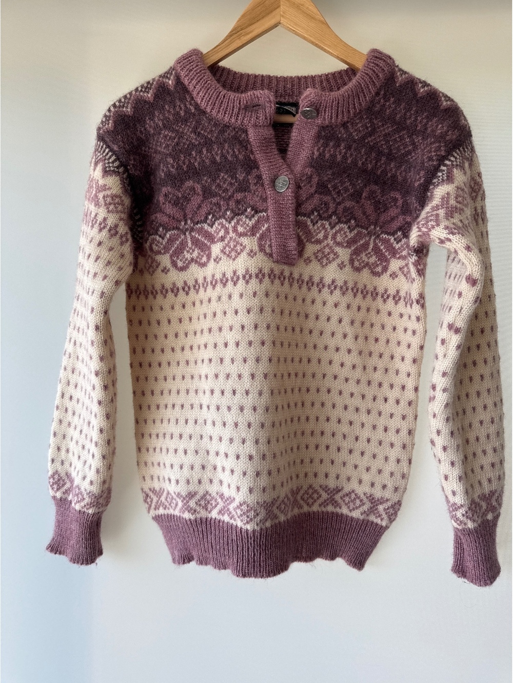 Vintage Dale of Norway 100% Wool Nordic Fair Isle Sweater Size 42 Norway